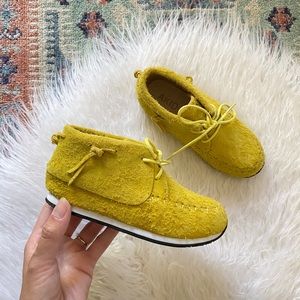 akid brand suede yellow sneaker boot kids 12 boys shoe leather moccasin